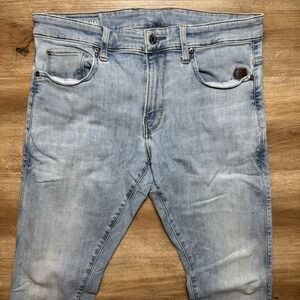 G Star RAW Jeans Men 32x33 Blue Revend Skinny Stretch Denim Light Wash Modern‎